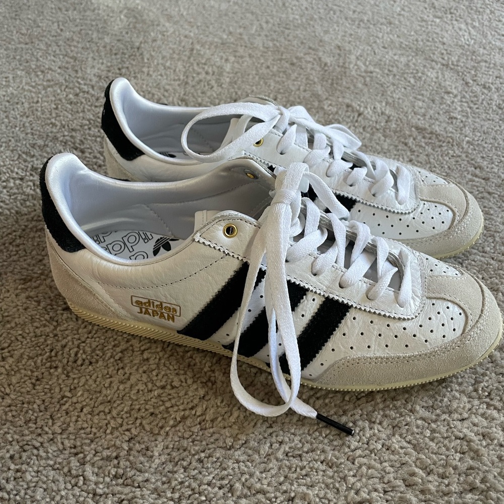 Adidas Japan White and Black Striped Sneakers womens 7